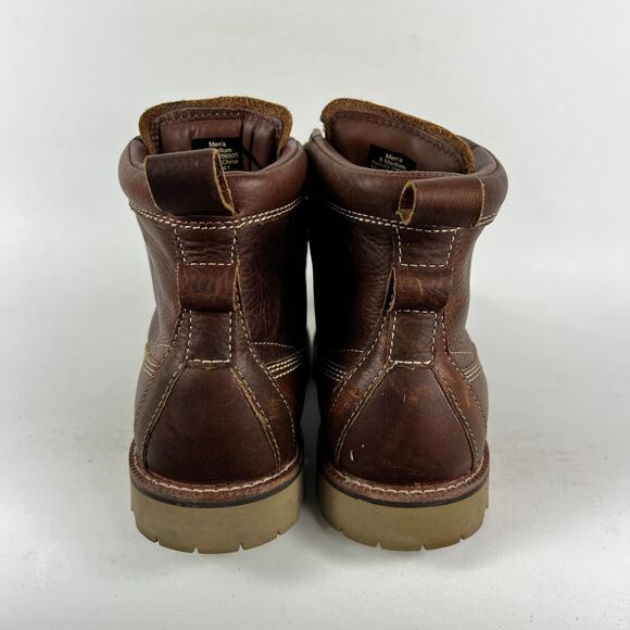 LLBean brown leather East Point Oxfords us men’s size 8 moc toe waterproof boots - Picture 8 of 12